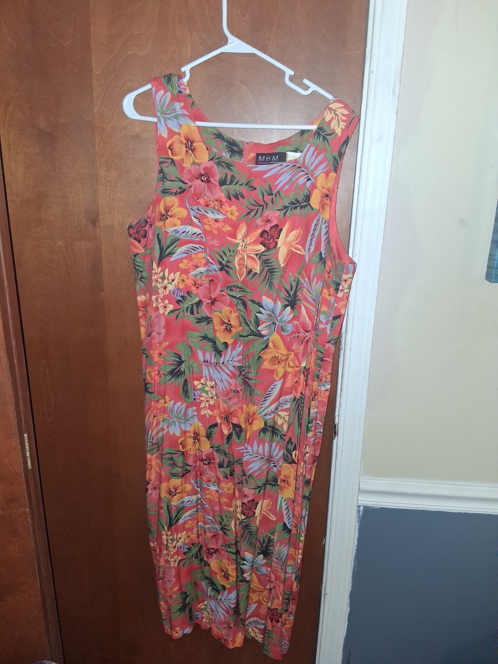 MHM Coral Floral Sleeveless Maxi Dress